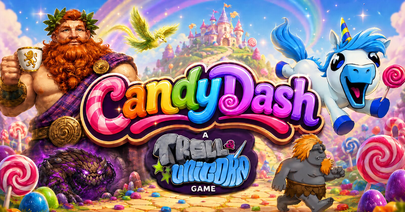 Play Candy Dash: A Free Troll & Unicorn Browser Game